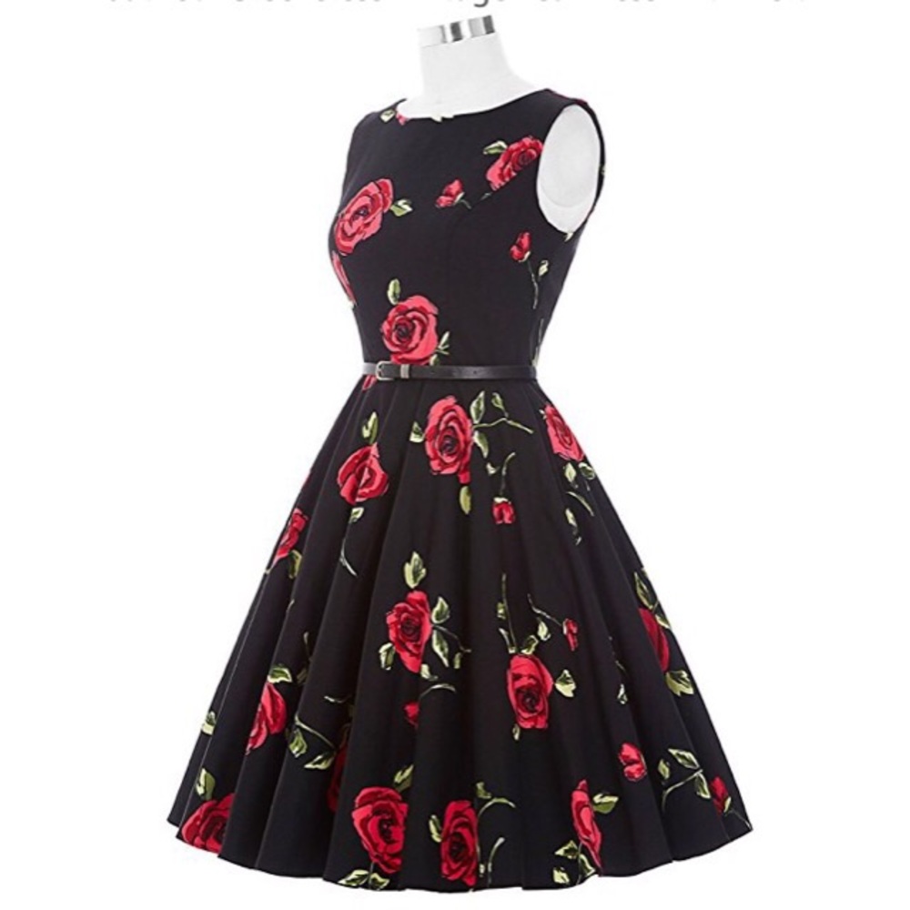 Vintage Cocktail Floral Dress